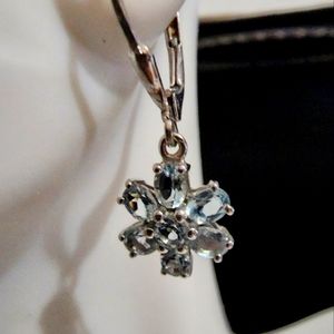 925 Sterling Silver Aquamarine Earrings